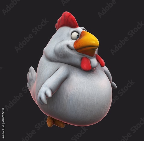 Fun 3D cartoon chicken talking