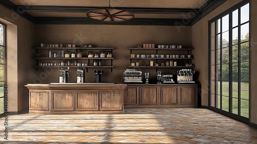 Rustic Coffee Shop Interior