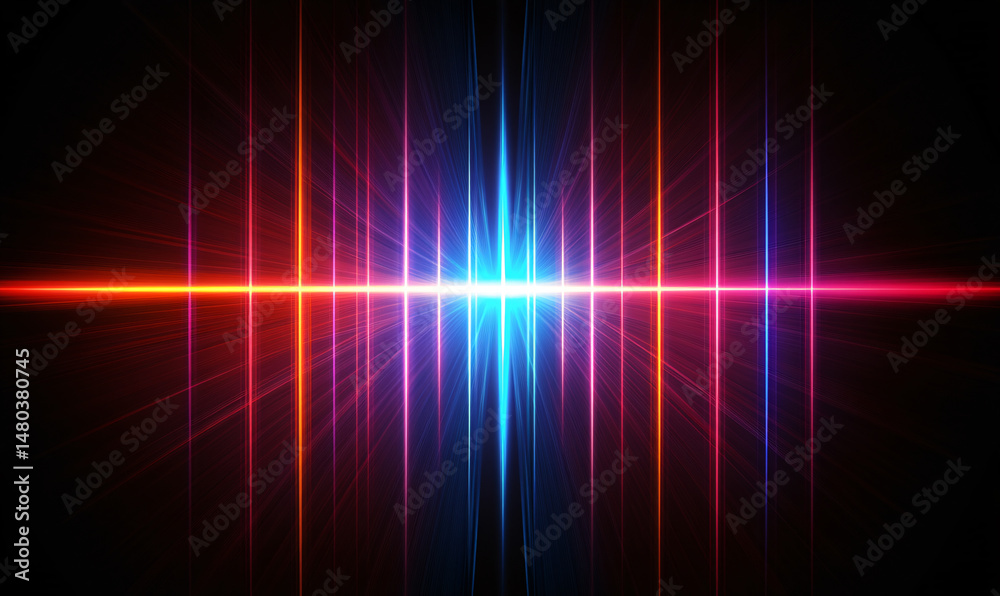 Abstract Light and Color Spectrum with Dark Background, Dynamic Energy Display Abstract Light and Color Spectrum with Dark Background, Dynamic Energy Display