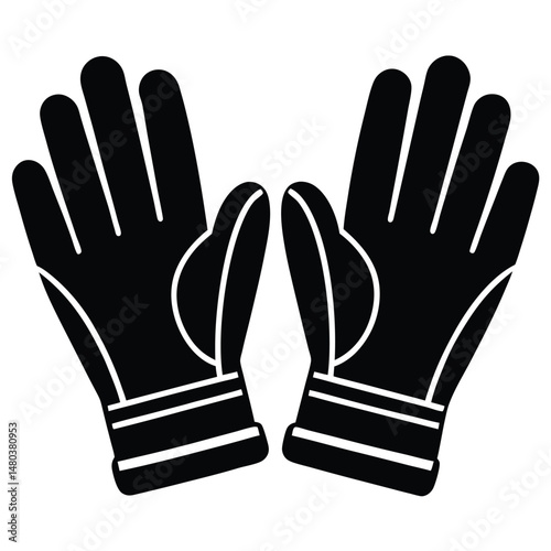 Construction worker element isolated industrial gloves on white background