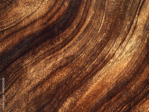 Detailed spiral grain of sanded mahogany wood texture