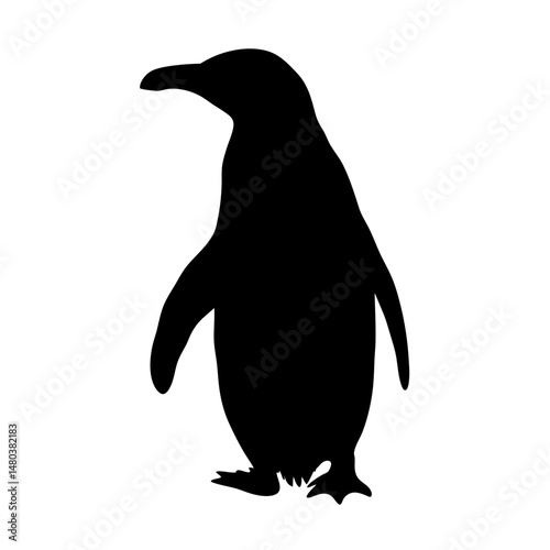 Penguin vector illustration silhouette antarctic bird wildlife animal nature design graphic art black and white image