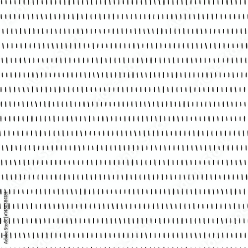 Thin vertical dashes vector seamless pattern. Black linear ornament. Retro black and white texture. Hand drawn regular doodle simple lines.