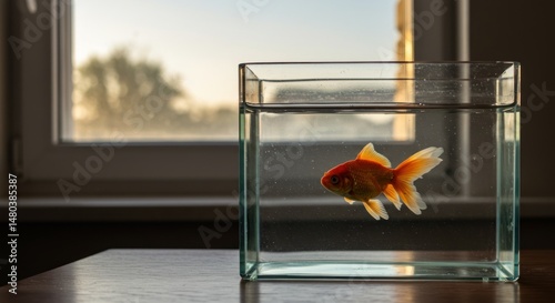 Goldfish in a Glass Tank - Photo