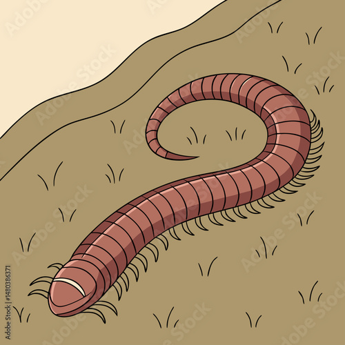 vector illustration of a worm