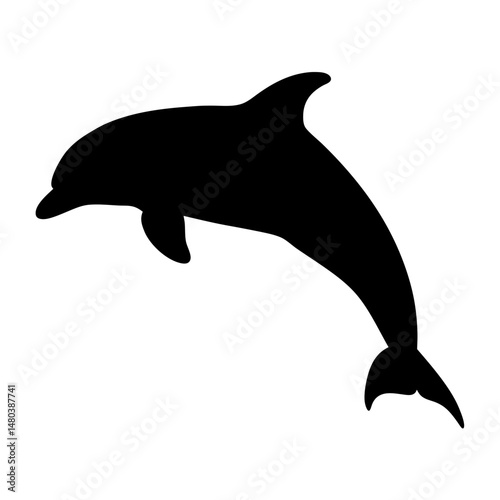 Wallpaper Mural Dolphin silhouette vector illustration marine mammal ocean sea animal aquatic wildlife drawing design art Torontodigital.ca
