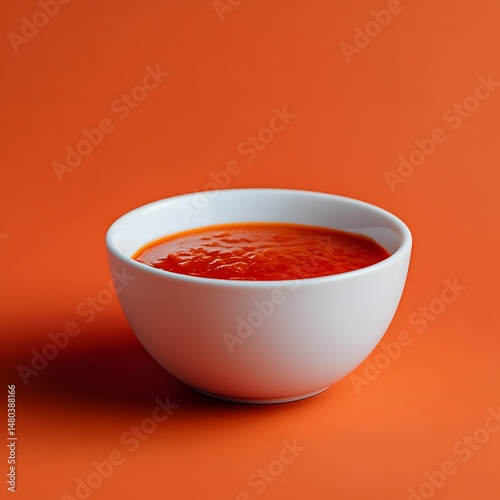 Colorful assortment of sauces and condiments in small bowls on a white plate for culinary presentations
a bowl of red and white bowls