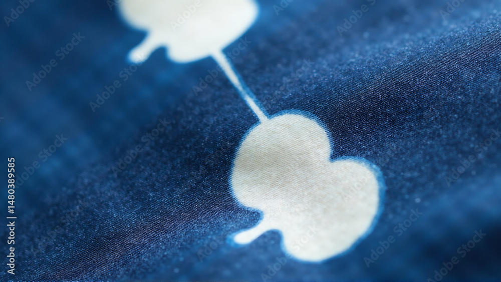 Fototapeta premium Close-up Indigo Dyed Fabric Texture
