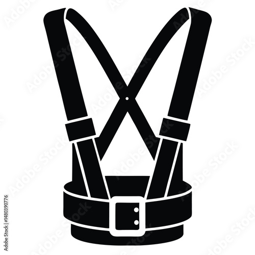 Construction worker element isolated safety harness belt on white background