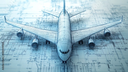 Fototapeta Naklejka Na Ścianę i Meble -  Aircraft blueprint design