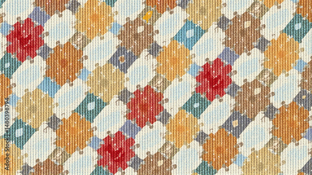 Obraz premium Geometric Itajime Shibori Pattern