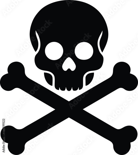 skull with crossbones icon vector illustration.