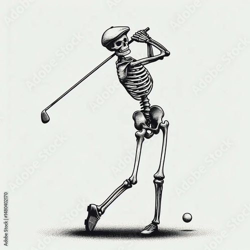 Skeleton Golfer A BoneChilling Swing on the Green