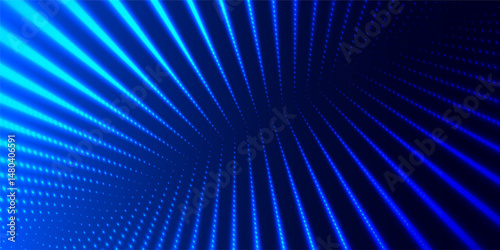 Blue Digital Dots Grid Abstract Background. Light Futuristic Technology Surface. AI Data Visualization Concept.