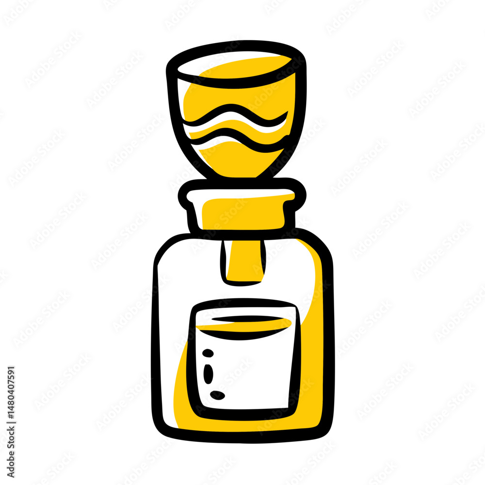 Water dispenser with yellow design and bottle shape Water dispenser with yellow design and bottle shape
