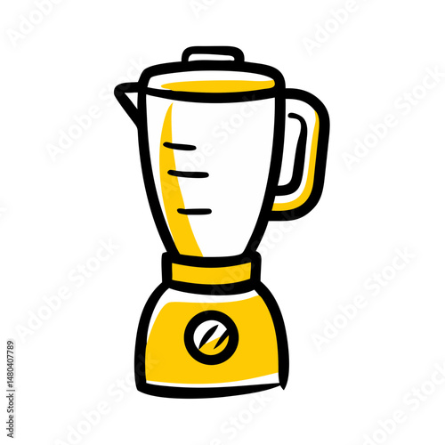 Blender in yellow and white color design for kitchen use  