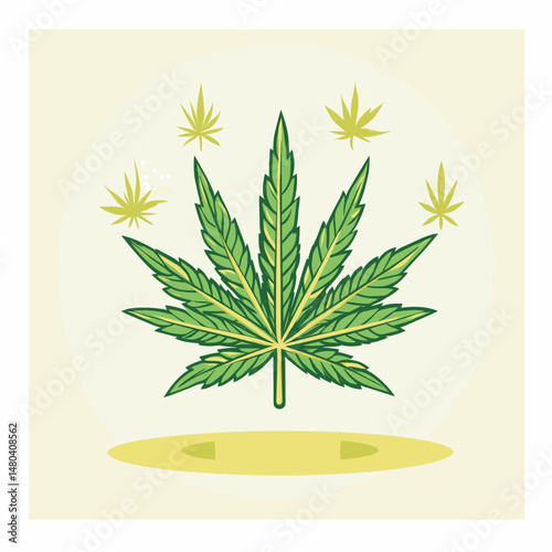 Vibrant Cannabis Oil Dropper with Green Background