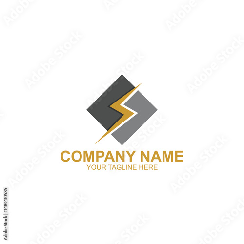 letter s logo design for electrical company or business with creative illustration
