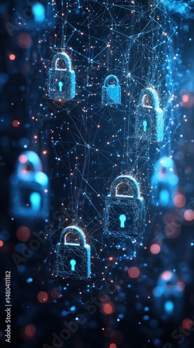 Cybersecurity network of digital padlocks