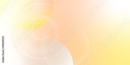 Soft abstract background with overlapping translucent white circles on a warm beige gradient. Abstract background with soft, overlapping circles in cream and peach tones. stripe line art design.