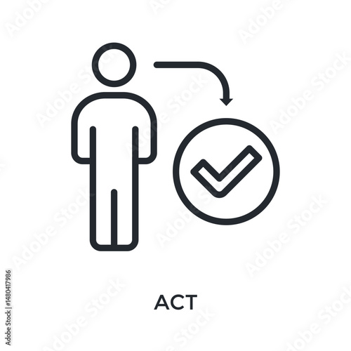 Act Icon Outline Style. Vector Illustration For Graphic Design