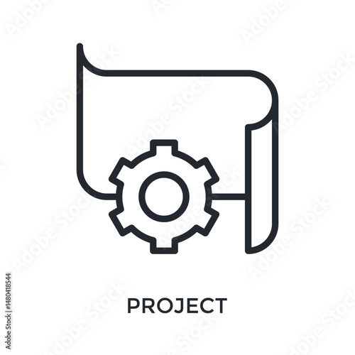 Project Icon Outline Style. Vector Illustration For Graphic Design