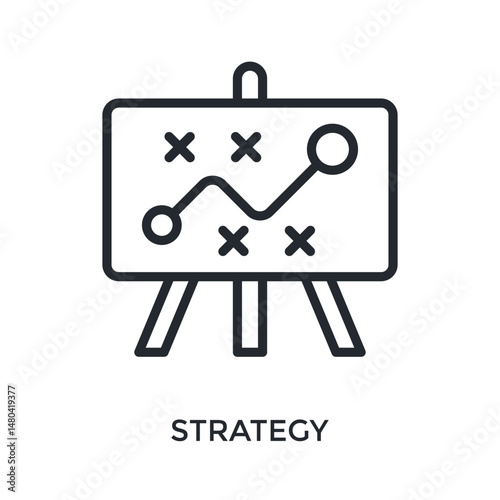 Strategy Icon Outline Style. Vector Illustration For Graphic Design