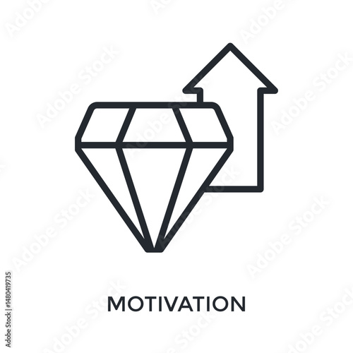 Motivation Icon Outline Style. Vector Illustration For Graphic Design