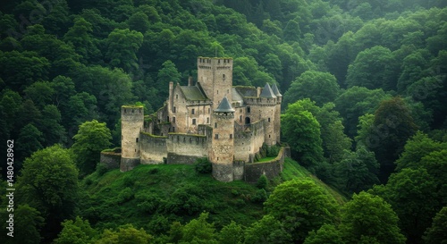 Wallpaper Mural Enchanted Forest Castle A Majestic Medieval Fortress Hidden Among Lush Greenery Torontodigital.ca