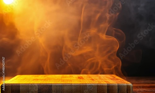 Smoky Ambiance: A Culinary Wooden Cutting Board