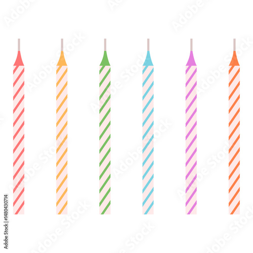 Colorful Birthday Candle Set Illustration

