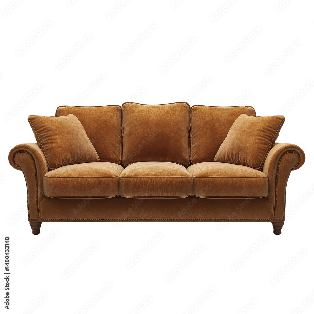 Fototapeta premium Sofa Isolated on white transparent background