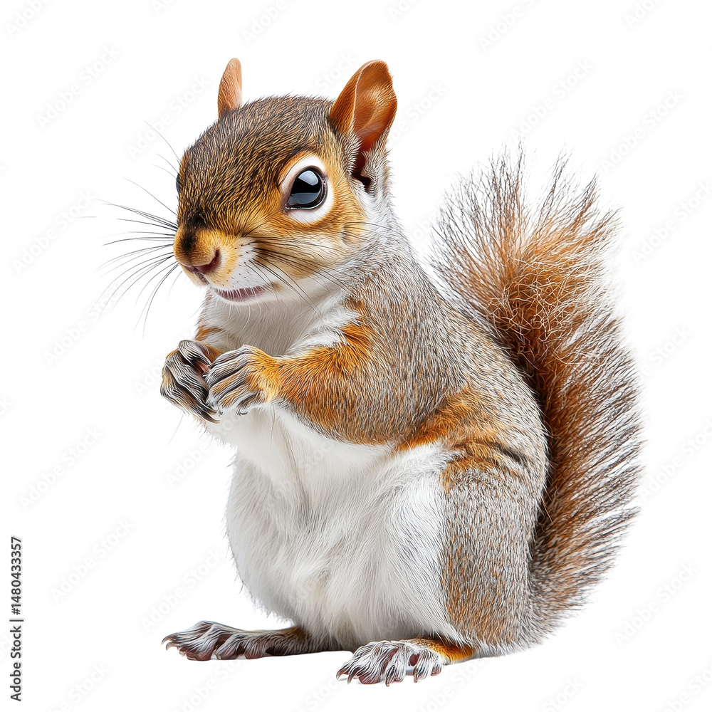Obraz premium Squirrel Isolated on white transparent background