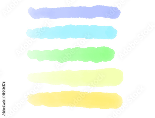 Colorful watercolor line set 