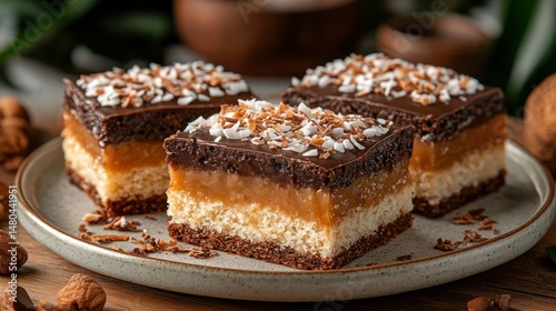 Wallpaper Mural Chocolate caramel coconut squares Torontodigital.ca