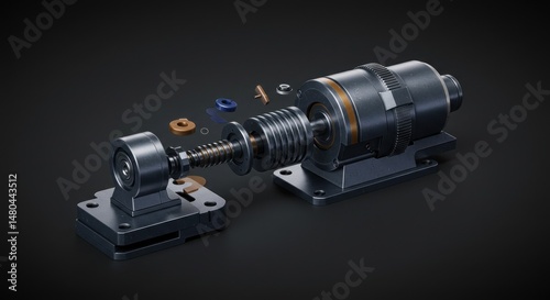 Fototapeta Naklejka Na Ścianę i Meble -  Exploded View of an Industrial Machine (Illustration)