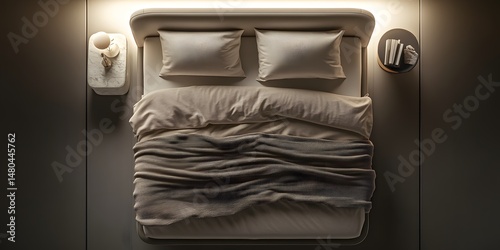 Stylish Milo Minimalist Brown Bedding Set with Solid Button Closure Ideal for Contemporary Bedroom Interiors
bed in a hotel