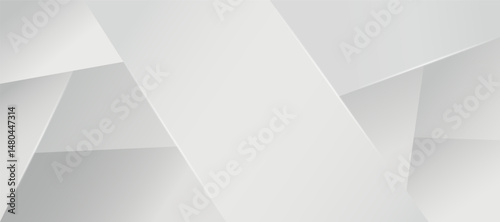 Multi-layered white and gray background. Abstract pattern with luxury glowing borders. Modern and soft vector wall texture of geometric shapes.