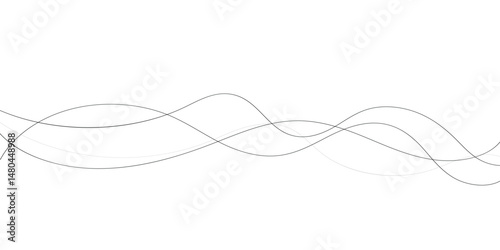 Technology abstract lines on white background. Undulate Grey Wave Swirl, frequency sound wave, twisted curve lines with blend effect	