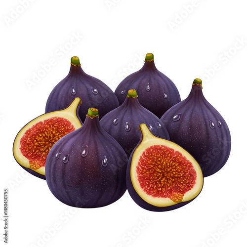 Ripe figs isolated on transparent background


