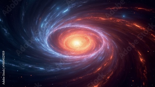 A sci-fi image of a rotating nebula