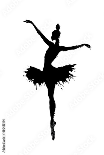 Graceful Ballet Dancer with Dramatic Splash