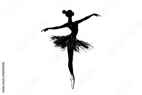 Graceful Ballet Dancer with Dramatic Splash
