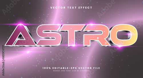 Astro Sci fi Style 3d editable text effect Template