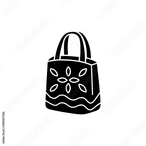 creative details Outline silhouette ECO bag icon vector illustration 