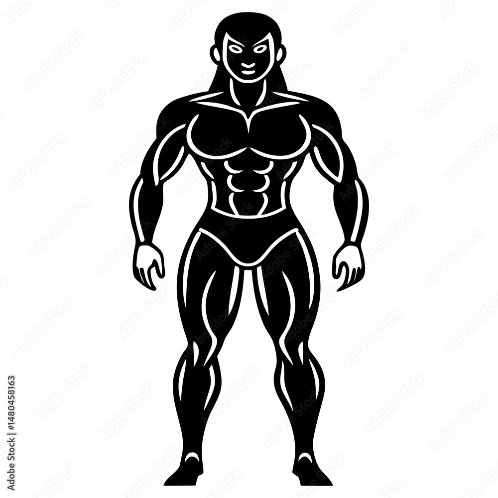 Fototapeta premium Bodybuilder Icon silhouette picture