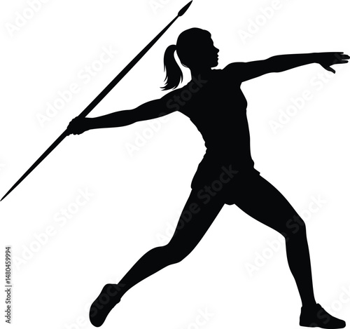 Javelin Throw female Vector Icon Athletics Silhouette