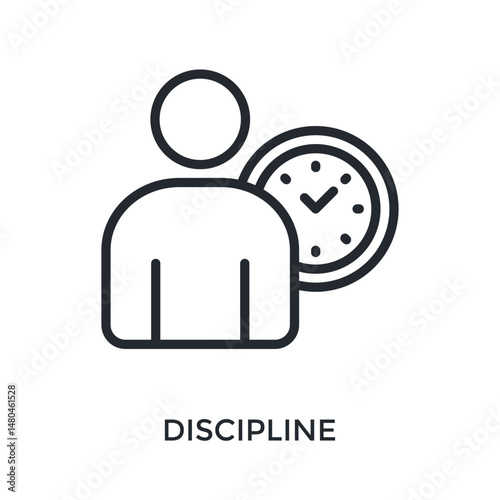 Discipline Icon Outline Style. Vector Illustration For Graphic Design