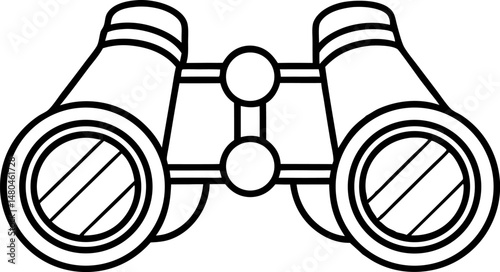 Binoculars Line Art Vector Illustration 
