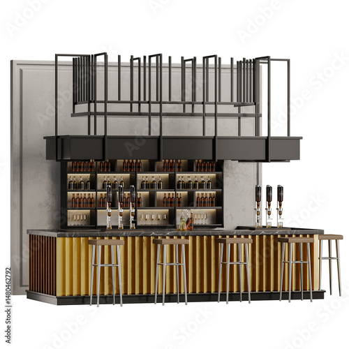 A bar with a counter and a bar top